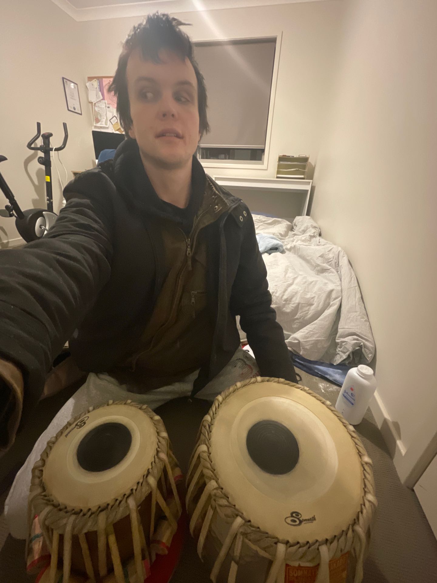 A picture of me with my first Tabla set